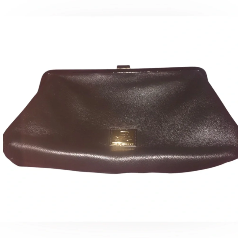 Rosie Pope Maternity Soft Black Leather Diaper Clutch GUC
